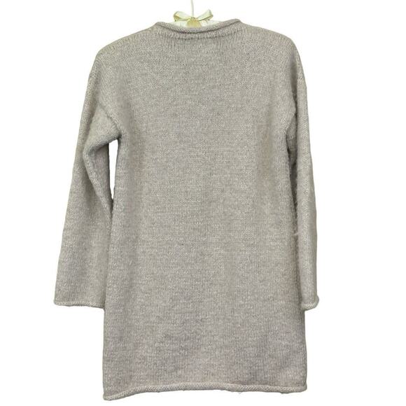 Baby alpaca tunic sweater, Scarlett Begonia, small, warm, cozy, cool weather - Picture 2 of 4